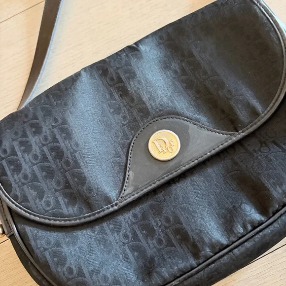 Vintage Dior Canvas Saddle Bag Crossbody - Picture 2 of 6